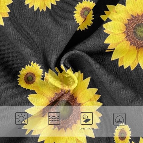 Toddler Girl Briefs, Yellow Sunflowers Black Girls' Cotton Brief Underwear, 2–8 Years3