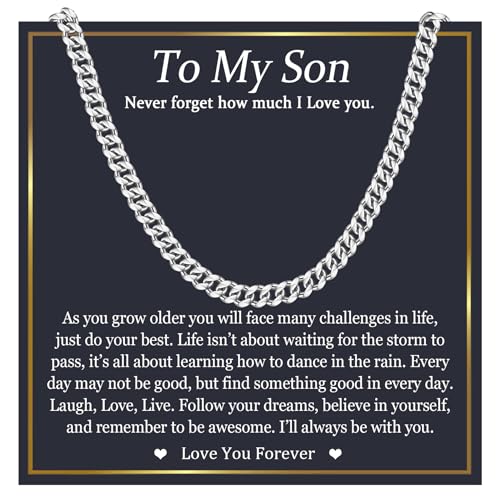 EPIRORA Cuban Link Chain Gifts for Men Boys, 6MM Stainless Steel Mens Cuban Necklace Birthday Christmas Valentines Day Anniversary Presents Jewellery Gifts for Son Grandson Nephew Boyfriend Friend