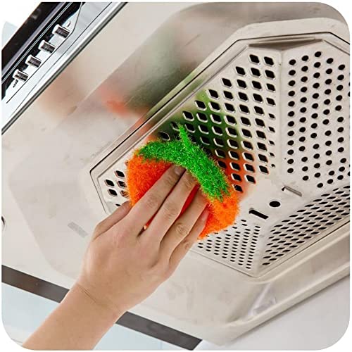Image of 7 Pcs Acrylic Dish /Pot Scrubbers, Colorful Strawberry Shape Dish Washing /Washcloth, Kitchen Hand-Knitted Washing Rags Towel, Non Scratch Dish Sponge(Mixed Color)