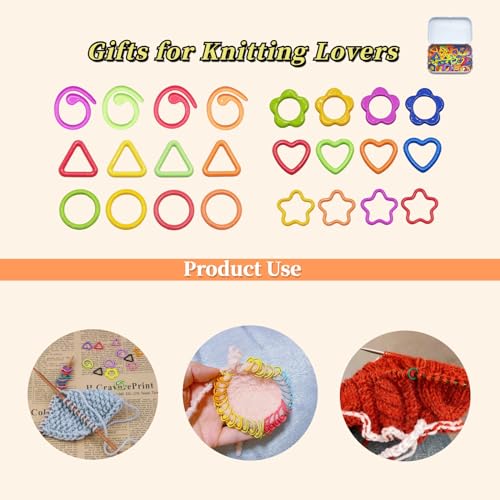 Image of Wonafa 50Pcs Triangle Metal Stitch Markers,Metal Colorful Crochet Stitch Markers,with Storage Box for Crocheting Clothing Tag DIY Craft Project (Triangle-50Pcs)