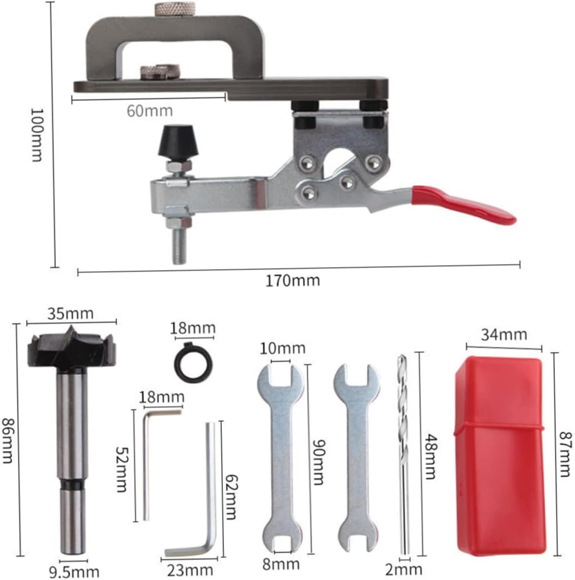 ARTIBETTER 1set Hinge Drilling Positioner Tool Woodworking for Cabinet Door Installation and Easy to Use Hinge Hole Opener