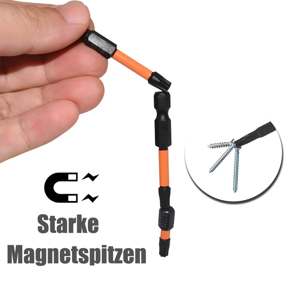 Saipor Lot De 13 Embouts Torx De 150 Mm De Long Pour Visseuse à Percussion, Ensemble D'embouts étoile En Acier S2 (T5-T40), Embout De Tournevis Torx Magnétique à Tige Hexagonale De 6,35