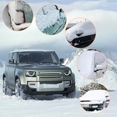 ecocstm 25.5 Car Snow Brush and Detachable Ice Scraper, Snow Shovel for Car Window with Foam Grip and 360 Pivoting Brush Head, Snow Shovel for Car Window, Winter Accessories for Cars, Trucks, SUVs