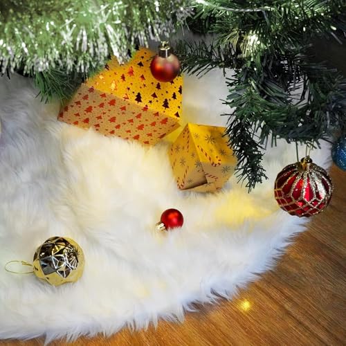 JingZhouYang Weihnachtsbaum-Rock, 90 cm, weiches Kunstfell, Weihnachtsbaummatte, Röcke für Weihnachtsfeier und Neujahrsparty-Dekoration JingZhouYang Weihnachtsbaum-Rock, 90 cm, weiches Kunstfell, Weihnachtsbaummatte, Röcke für Weihnachtsfeier und Neujahrsparty-Dekoration