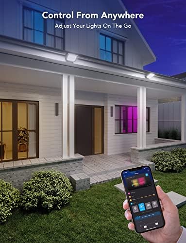 Govee Flood Lights Outdoor 2 Pack, 2200-6500K Dimmable RGBIC Warm White and Daylight, Smart WiFi APP Control, Work with Alexa, IP66 for Garden Lawn