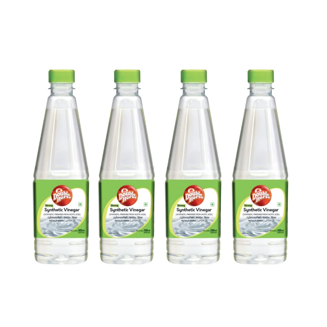 Double Horse Pure Filtered White Vinegar 500ml x Pack of 4 (2000ml) | Boost Immunity| Helps in Digestion |
