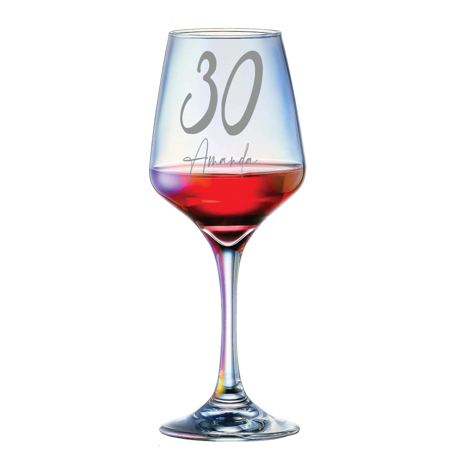 ukgiftstoreonline Personalised 30th Birthday Iridescent Wine Glass Gift