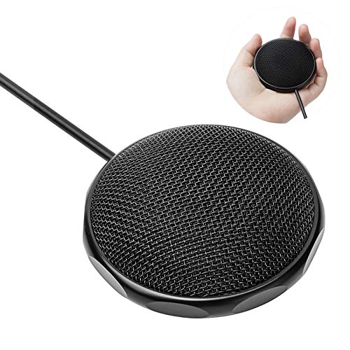 LiebeWH USB Omnidirectional Condenser Microphone Mini Wired for PC Laptop, Clear Sound USB Laptop Mic for Video ConferenceRecordingGaming, Metal Material, Black