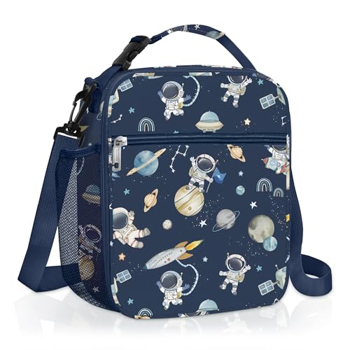 Clastyle Space Insulated Kids Lunch Bag Star‌ Large Thermal Cooler Bag for Baby Picnic School Toddler Lunch Box Tote,Universe