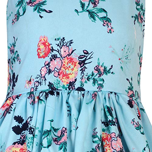 Image of Girls Skater Printed Poly Crepe Dress | Round Neck Sleeveless Mini /Midi Knee Length Casual Dress