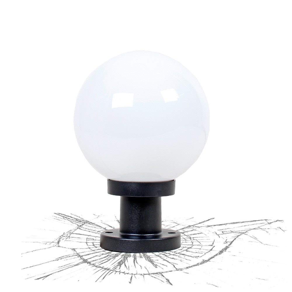 GTHTUHFD Creative Profession Waterproof Outdoor Driveway Bollard Lighting Ball Garden Lantern E27 Profession Edison Industrial Patio Pillar Post Light For Courtyard Community Park Dec,White-20 * 29cm