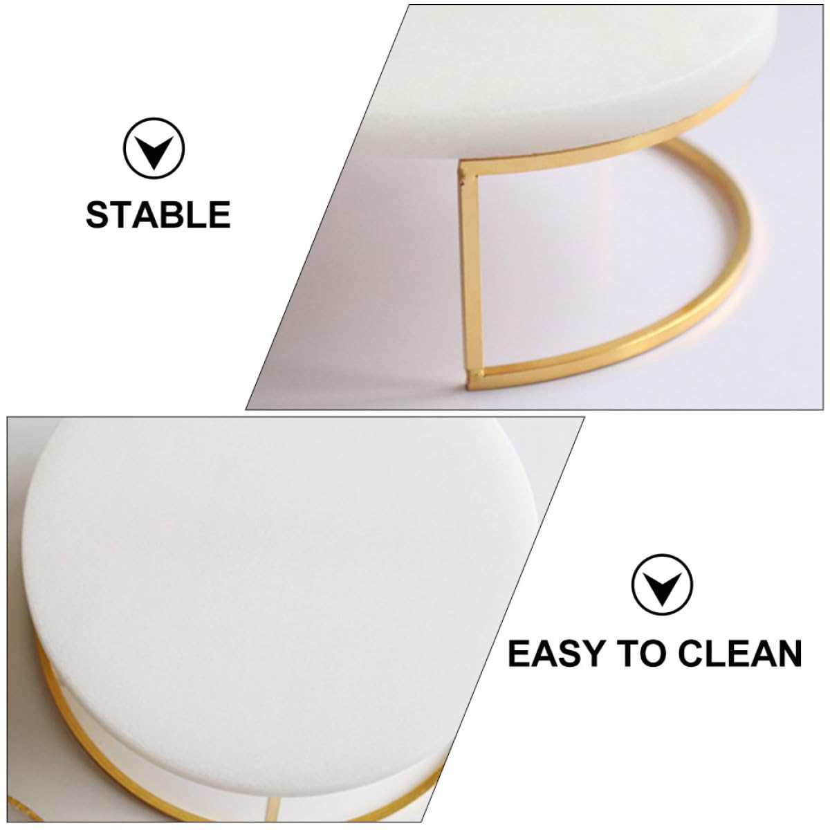 Lurrose Marmorkuchenständer mit Stabilem Fuß und Elegantem Design Dessertplattenhalter für Hochzeiten und Familienfeiern 20cm Durchmesser für Food Fotografie und Backzubehör