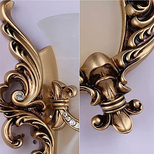 Applique en résine or moderne E27 avec diffuseur en verre fantastique - 5