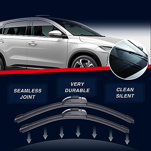Image of 28 inch+20 inchFront Windshield Wiper Blades Fit for Toyota Sienna 2020 2019 2018 2017 2016 2015 2014 2013 2012 2011 2010(Set of 2) J /U Hook Adpater