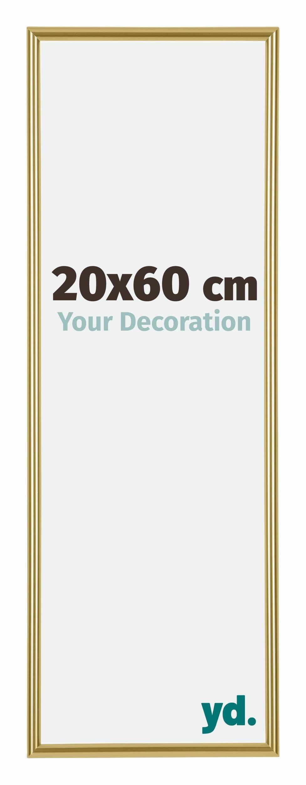 Your Decoration - Picture Frame 20x60 cm - Gold - Decorative Wall Frame in Plastic with Antireflection - Frame 20x60 - Annecy