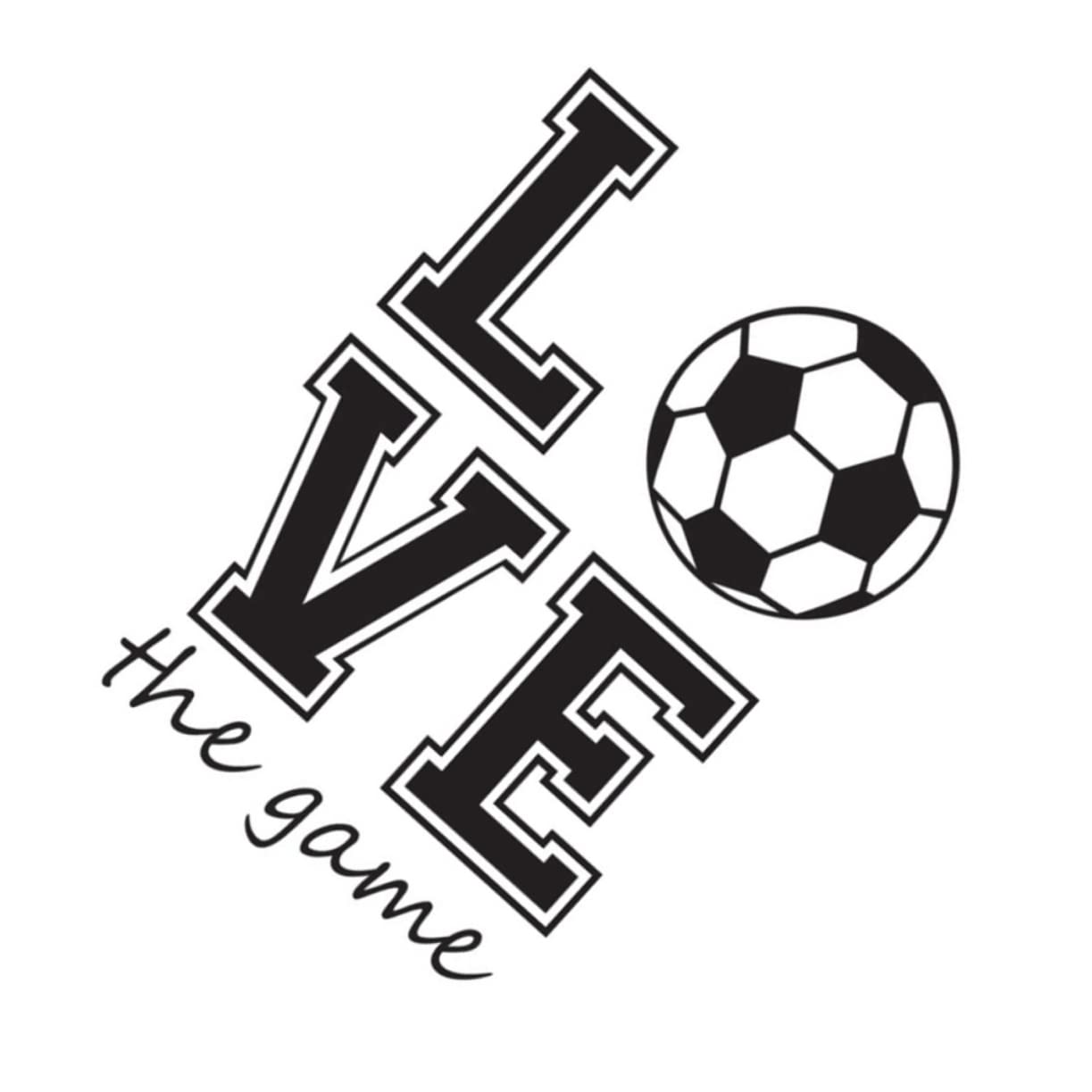 Housoutil 3piezas Pegatina De Pared De Fútbol Love Artículo Removible Stickers Decorativos Para Sala De Estar y Dormitorio Negro