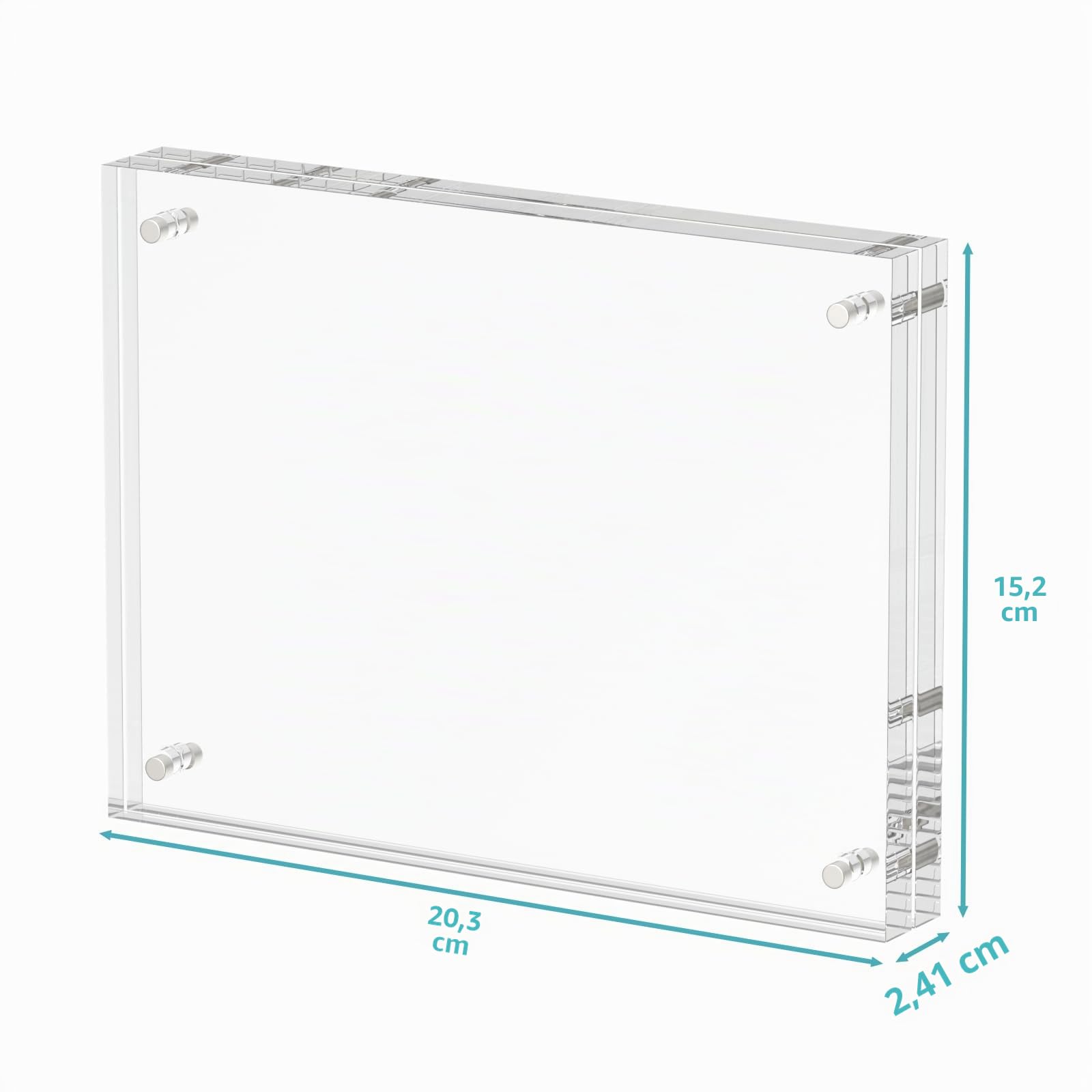 HIIMIEI Cornice portafoto in acrilico, 15 x 20 cm, Cornice portafoto magnetica trasparente da appoggio