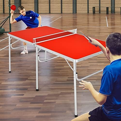 Gotoplay - Tenis de mesa plegable, juego de mesa de ping pong portátil con red, 2 paletas y 2 pelotas, mesa de tenis de mesa para interiores y