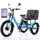 Photo Gallery triciclo elettrico con sedile passeggero per adulti, bicicletta elettrica da 24 pollici con pneumatici larghi, batteria rimovibile da 48 v/18 ah + display lcd + faro anteriore, per città e strade di Photo Gallery triciclo elettrico con sedile passeggero per adulti, bicicletta elettrica da 24 pollici con pneumatici larghi, batteria rimovibile da 48 v/18 ah + display lcd + faro anteriore, per città e strade di