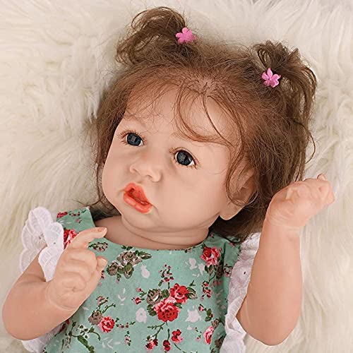 MWKL Reborn Baby 58cm Nette Reborn Puppe Vollsilikon Körper Wiedergeburt Puppe 22 Zoll Lebensechte Realistische… – Bild 4