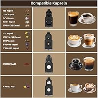 KOTLIE ST-550 Kapsel Kaffeemaschine, 4 in 1 Kapsel Kaffeemaschine für Nes Original/D*G/A MODO MIO und gemahlenen Kaffee, 7-stufige Wassermenge – Ansicht 3