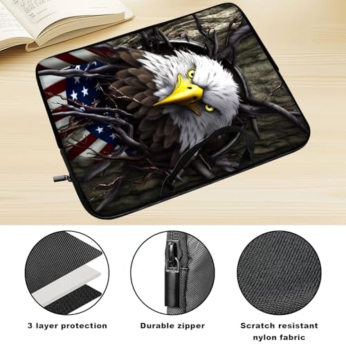Funda para portátil 12 pulgadas con asa diseño águila americana miniatura 4