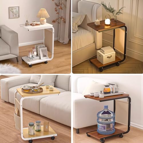 Soporte compacto para impresora debajo del escritorio, carrito móvil de 2 niveles para impresora y estante de almacenamiento para PC, fax y escáner: organizador de impresora de pie con elegante acab