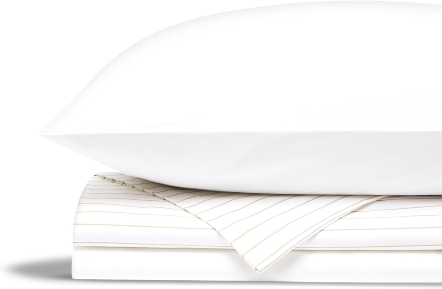 Portofino Percale+ Sheet Set – King, Graphite – 280 Thread Count Luxury Cotton Sheets with Pinstripe Pattern – Includes 1 Flat Sheet, 1 Fitted Sheet and 2 Pillowcases