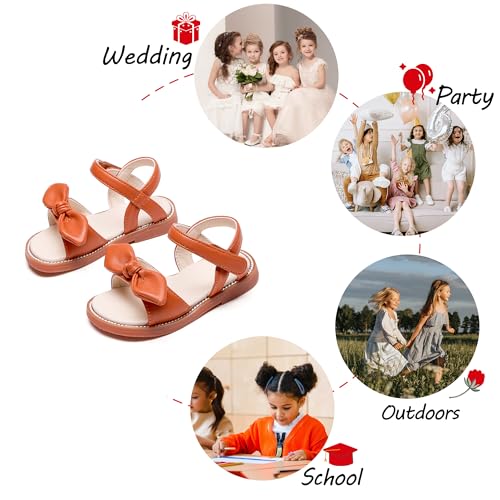 Image of PHIRAMIN Toddler Flower Girl Sandals - Girl Dress Shoes Toddler Little Kid Wedding Party