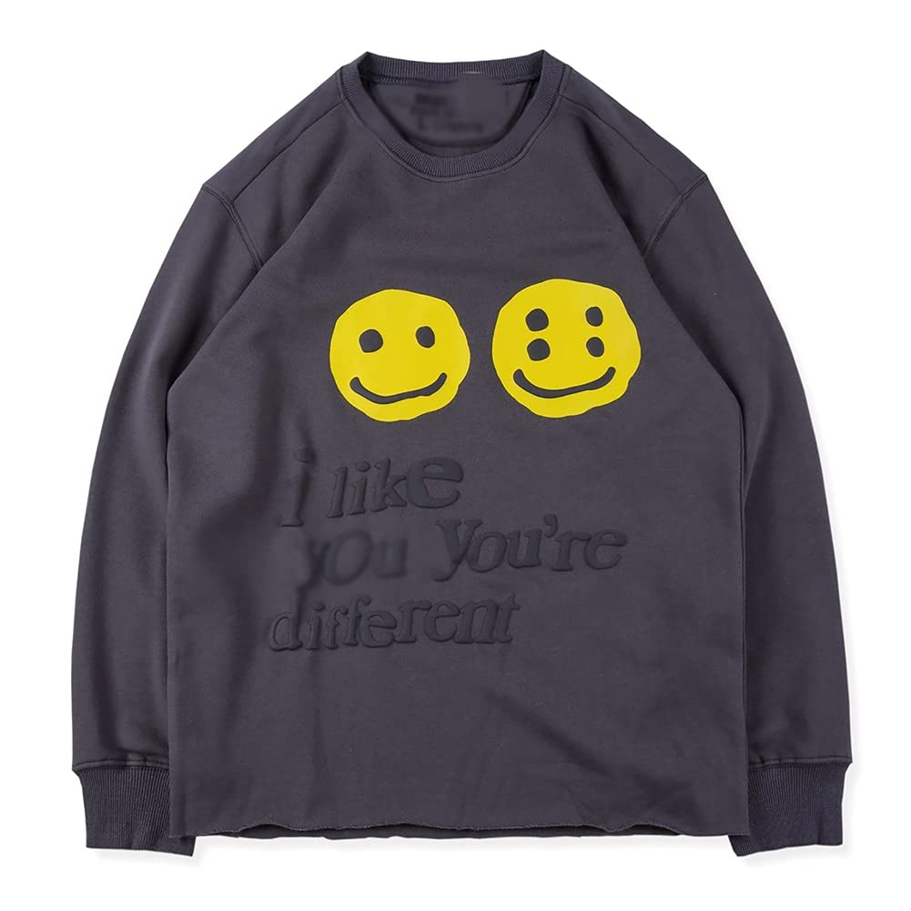 G&F Kanye Unisex Felpa con Cappuccio Hip Hop Fan del Rapper Maglione Casuale Maglione per Adolescenti (Color : Gray, Size : L)