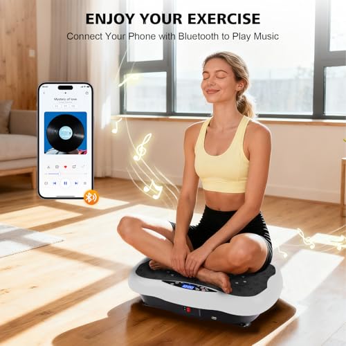 Image of Vibration Plate Exercise Machine, 10 Auto Modes /200-Levels Vibrating Plate for Lymphatic Drainage Weight Loss, 400LBS Capacity Shake Plate for Whole Body Workout for Home Gym Fitness