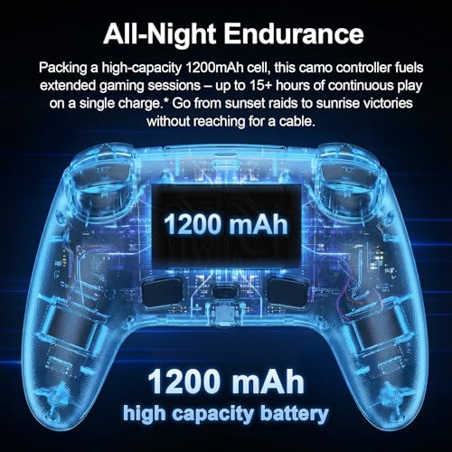 Image of Nonbliep for PS5 Controller, Wireless Controller for PlayStation 5, PS5 Slim /Pro & PC, with 9 Colors RGB Light, Dual Vibration, Turbo, Programmable, 3.5mm Audio Jack & Speaker (Camouflage)