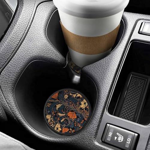Portavasos para carro, estampado azul y naranja, pack 2, madera miniatura 6