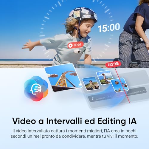 GO 3S (128GB) - Cam 4K per vlogging, POV a mani libere, montaggio magnetico, stabilizzazione, 140 minuti di autonomia, impermeabilità fino a 10 m, editing IA - Gadget - Immagine 6