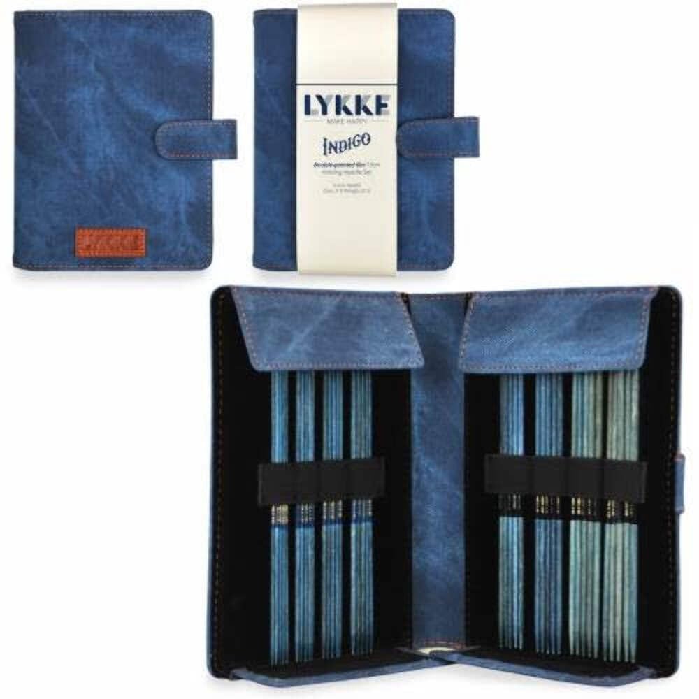 Lykke Geschenkset - 6" Nadelspiele mit 8 x 5 Nadeln von 2,0-3,75 (Indigo)