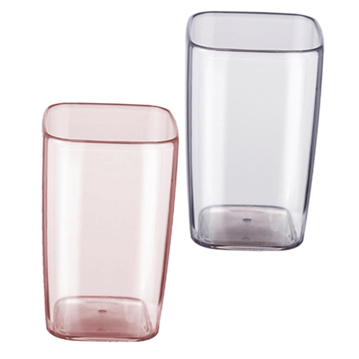 HOOTNEE 2pcs Transparent Toothbrush Cups Portable Gargle Mugs for Home Use Multi-Functional Water Drink Cup Compact for Travel and Easy Storage Material