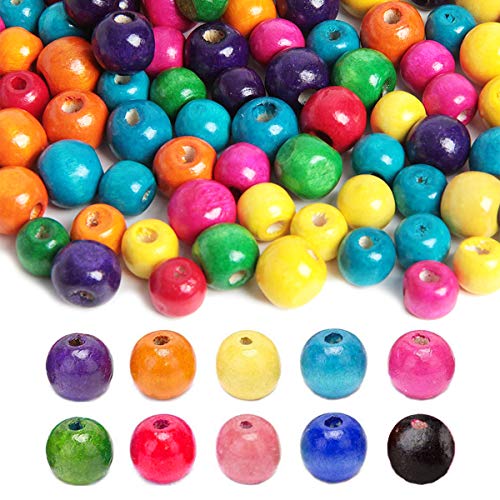 Perline di legno in colori misti, set di perline