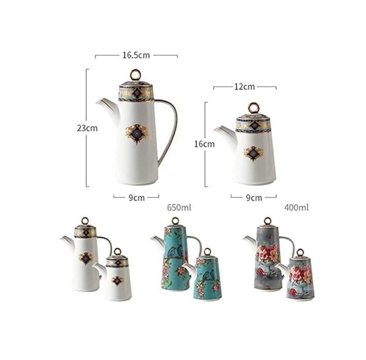 Distributore di Olio E Aceto, Dispenser di Olio E Aceto, Bottiglia di Olio E Aceto, Contenitore in Ceramica per Cucina, Salsa di Olive, Antipolvere, A Prova di Perdi,