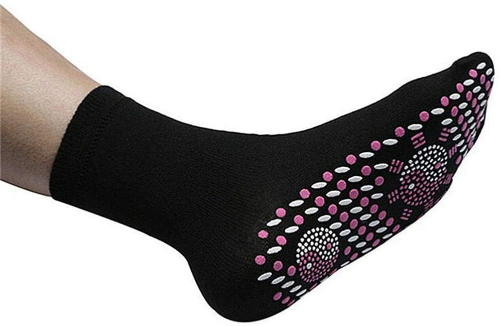 KASTWAVE Self Heating Socks, Magnetic Massage Socks for Men and Women - Warm Feet for Outdoor, Winter, Camping, Hiking, Riding, Motorcycle (Black)