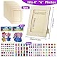 Bilderrahmen Holz Set zum Bemalen, 8 Stück Fotorahmen Bastelset Holzrahmen Holzbilderrahmen zum Bemalen, DIY Bilderrahmen Klein Basteln Set Kinder mit Glitzersteine & Sticker für Geburtstage Geschenke