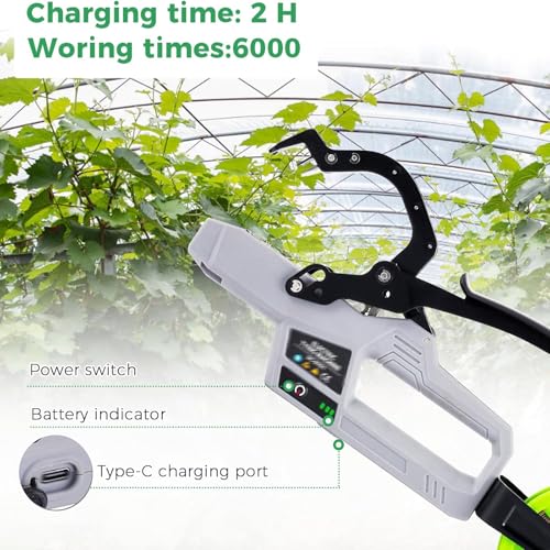 Legatrice elettrica per impianti elettrici, avvolgimento automatico per vigneti e giardini, leggera, 0,55 kg, fino a 6.000 legature per carica con ricarica di tipo C