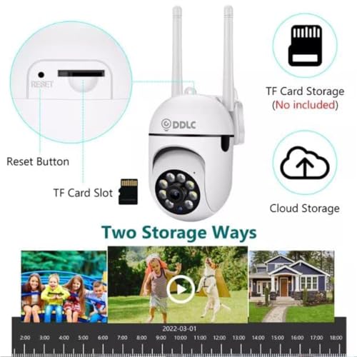 Image of DDLC 4MP Wireless PTZ Security Camera for Home Outdoor | Dual Antenna | 360 Pan Tilt | Night Vision | Two-Way Audio | Motion Detection | WiFi CCTV Camera with Mobile App V380 Pro (Mini PTZ)