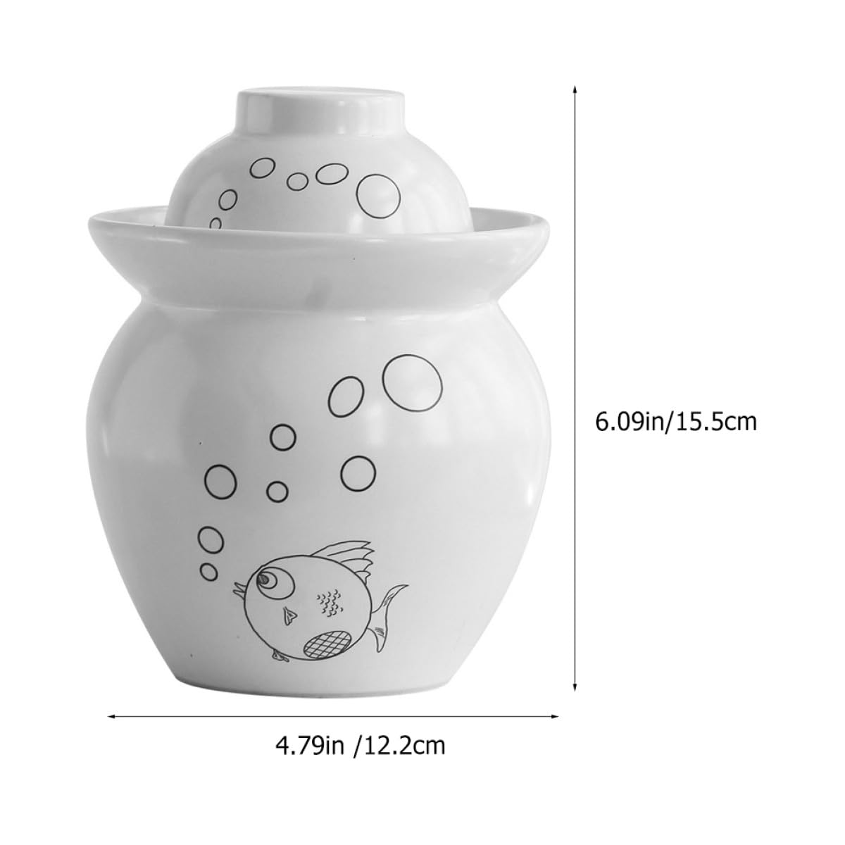 BESPORTBLE Vaso per Fermentazione Alimentare in Materiale Inorganico da 0,75 Kg Coperchio Ermetico e Facile da Pulire per Conservazione Sottaceti e Verdure Fermentate in Cucina
