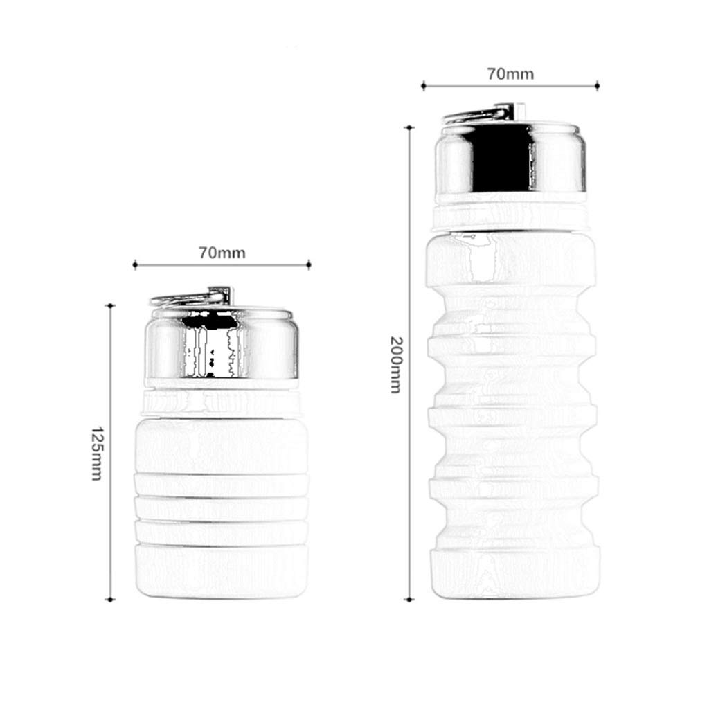 Bottiglia d'Acqua Pieghevole, 400ml Piccolo E Portatile BPA-Libera Regolabile (4 Colori)