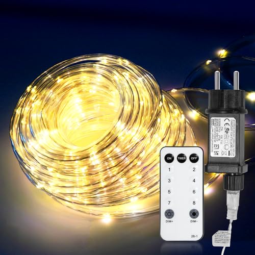 10m LED Lichtschlauch IP67 - Wasserfest Mit Fernbedienung & Timer