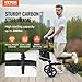 VEVOR Folding Knee Scooter, Carbon Steel Steerable Knee Walker with Height-Adjustable Handlebar & Knee Pad, All-Terrain Solid Wheels, Dual Brakes, Leg Recovery Scooter for Broken Ankle Foot Injuries