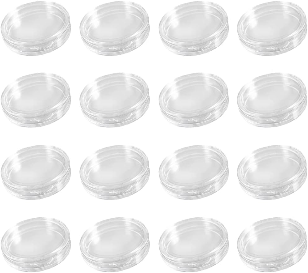 25 Pieces Coin Box 32 mm Coin Holder Plastic Coin Container Round Coin Case