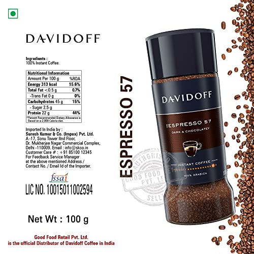 DAVIDOFF Instant Coffee Trio - Rich Aroma, Fine Aroma and Espresso 57 Bundle - 100% Arabica Beans - Roasted for a Spicy Richness, Fragrant Elegance, and Chocolatey Depth, 3 x 3.52 oz