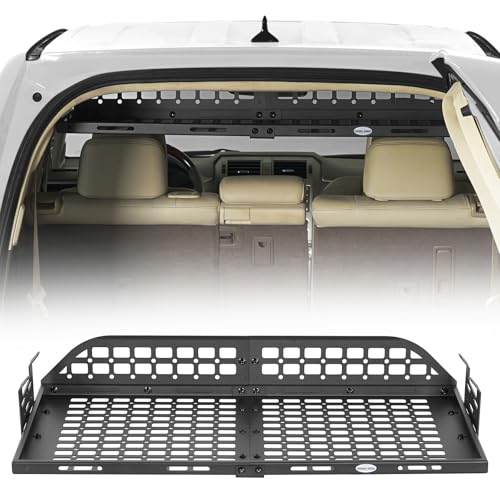 Hooke Road GX460 Trunk Ceiling Cargo Shelf Storage MOLLE Panel for 2010-2023 Lexus GX460, Sturdy Steel Cargo Rack Basket Tray for Overlanding Camping Accessories