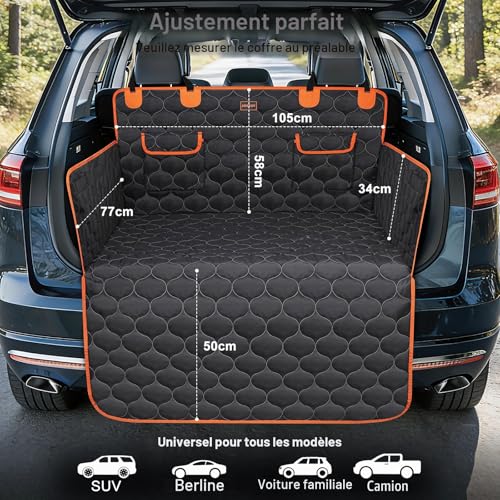 Housse voiture chien universelle de qualité supérieure pour protection coffre